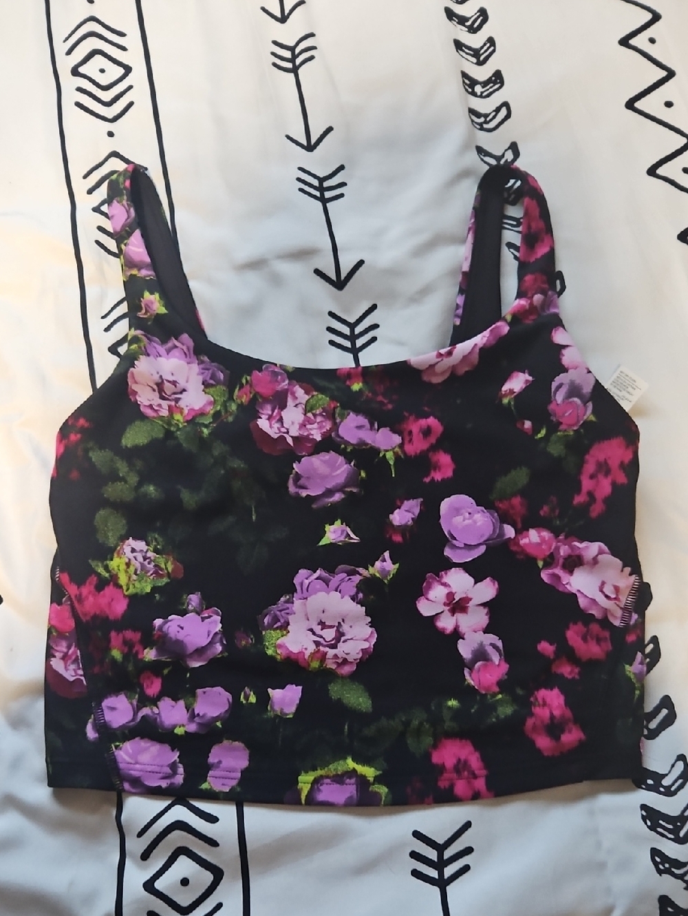 Old Navy Black Floral Sports Bra